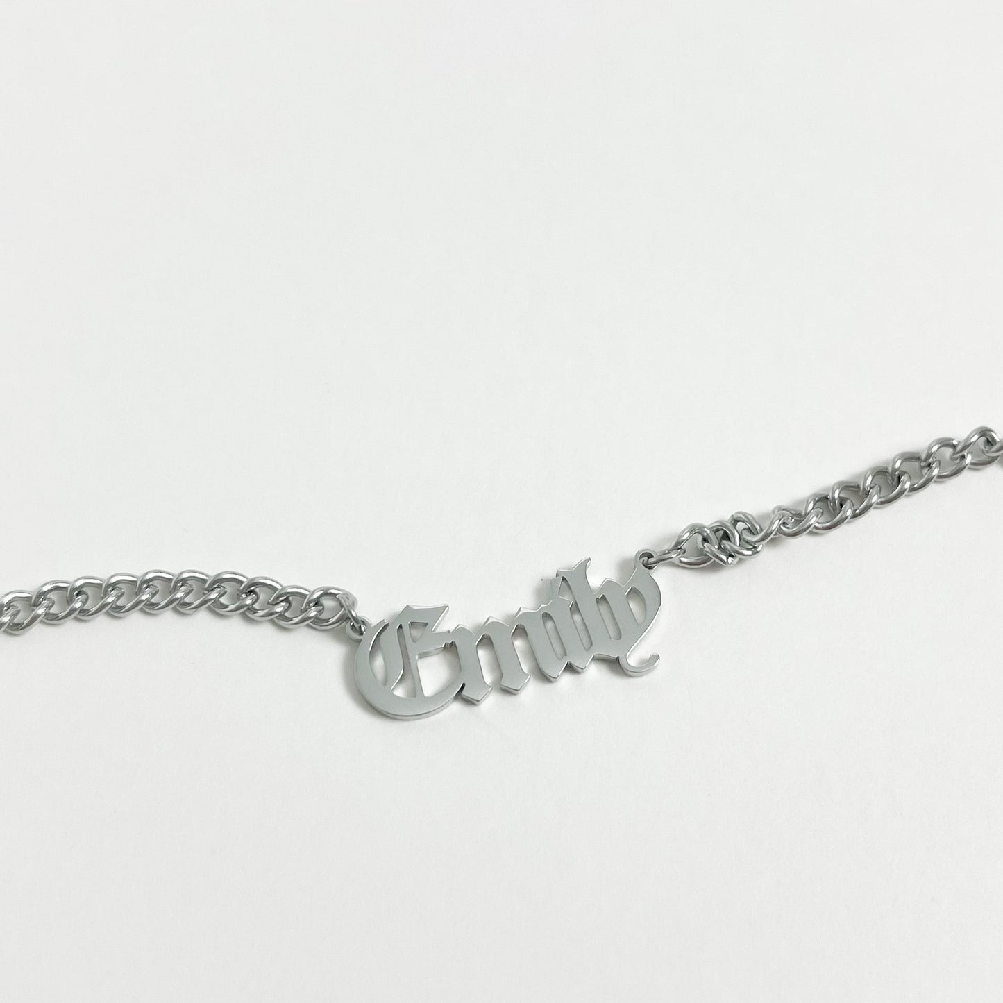 SILVER PERSONALISED BOLD CHAIN NAME NECKLACE