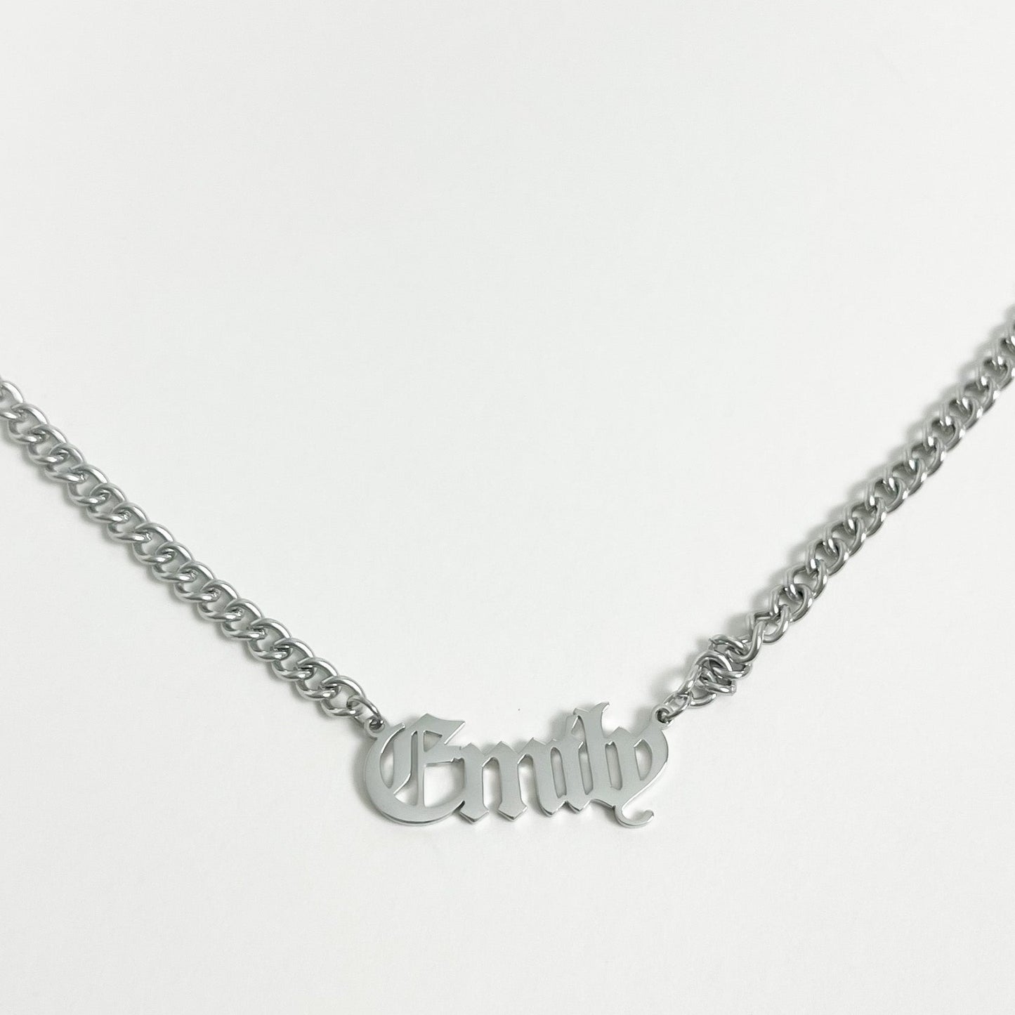 SILVER PERSONALISED BOLD CHAIN NAME NECKLACE