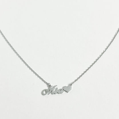 SILVER PERSONALISED CLASSIC HEART NAME NECKLACE