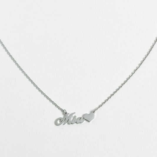 SILVER PERSONALISED CLASSIC HEART NAME NECKLACE