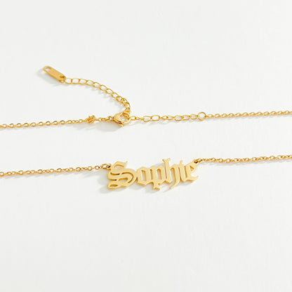 THE PERSONALISED OLD ENGLISH NAME NECKLACE