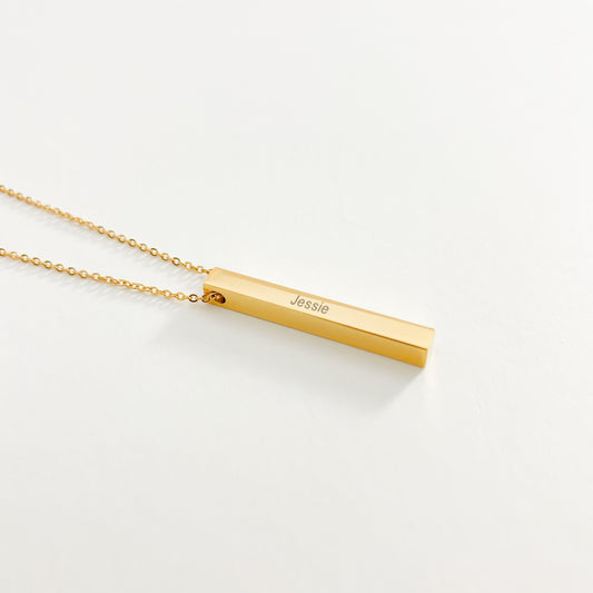 PERSONALISED ENGRAVABLE BAR NAME NECKLACE