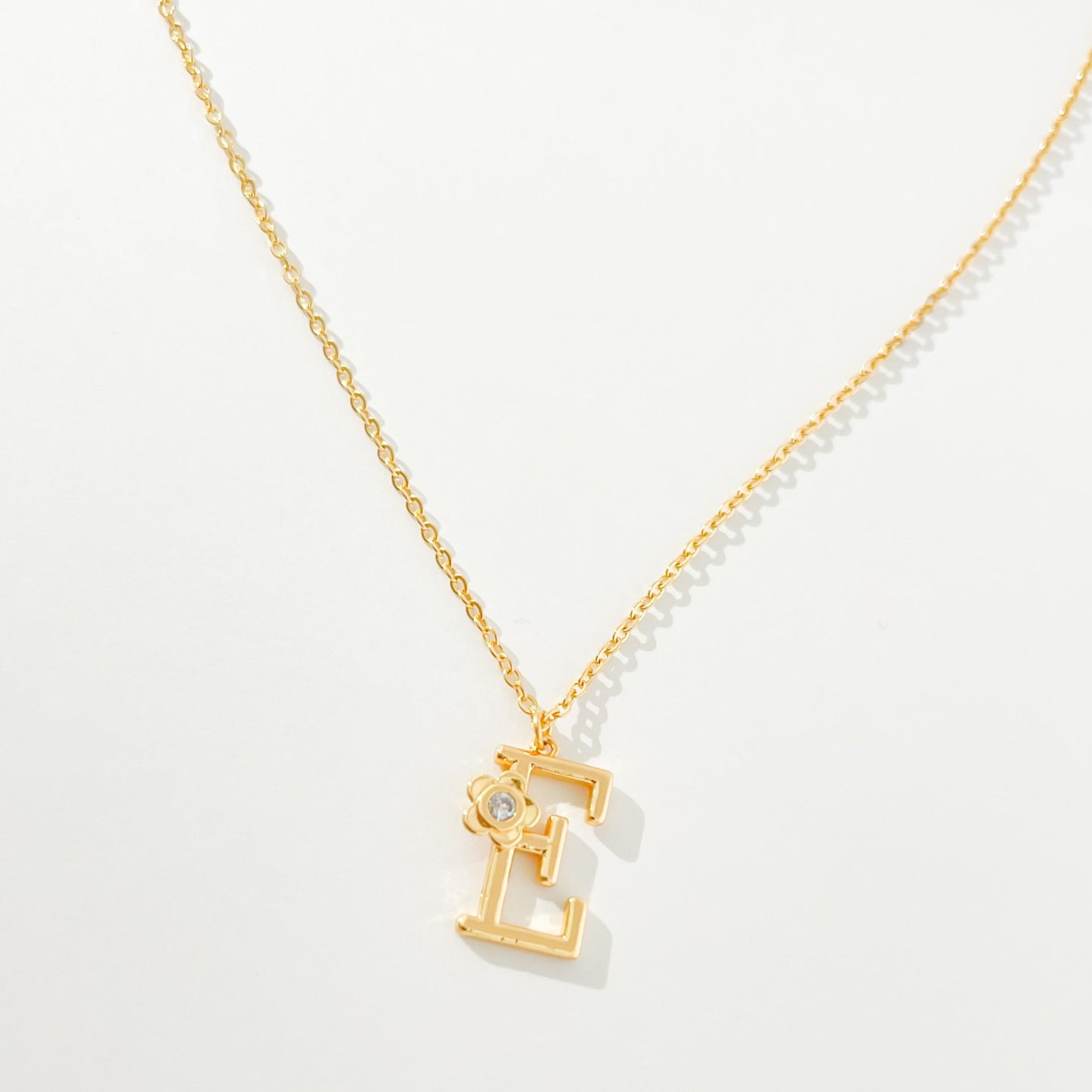 FLOWER INITIAL NECKLACE